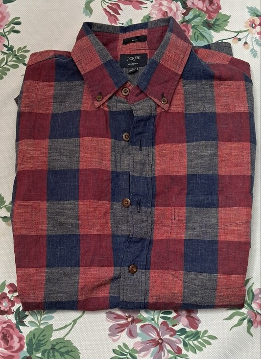 J. Crew Other - J. Crew Men's Plaid Shirt, %100 Cotton, Sz. Small Slim Fit